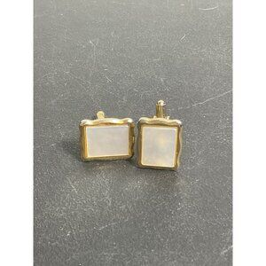Mens Gold & Mother Of Pearl Square Cufflinks